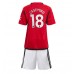 Günstige Manchester United Casemiro #18 Babykleidung Heim Fussballtrikot Kinder 2023-24 Kurzarm (+ kurze hosen)